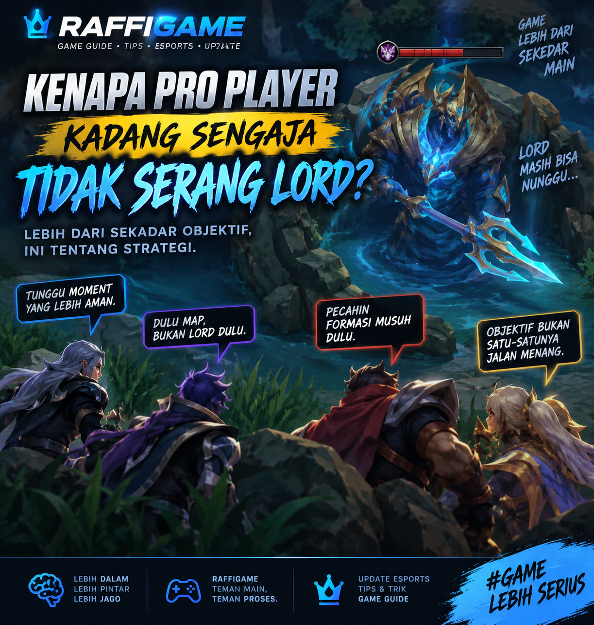 Pro player Mobile Legends menunggu momentum sebelum menyerang Lord
