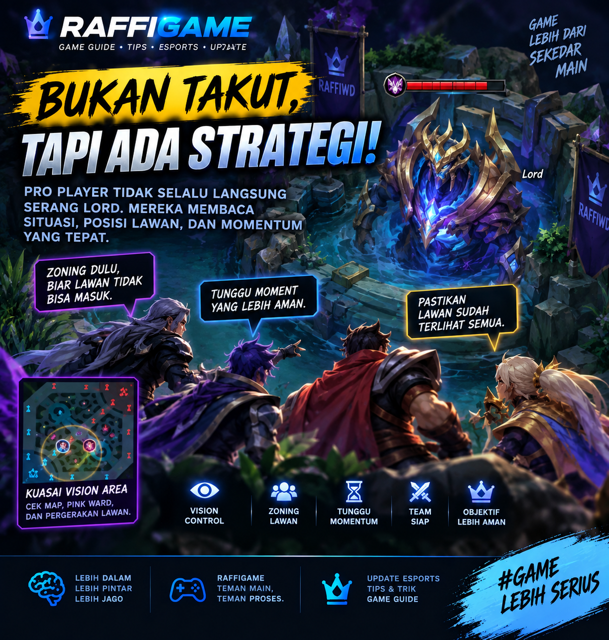 Strategi zoning dan vision sebelum mengambil Lord Mobile Legends